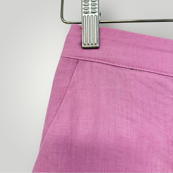 NA-KD Romee Strijd 100% Linen Straight Linen Trousers Lilac Pink Sz Small - Picture 5 of 16